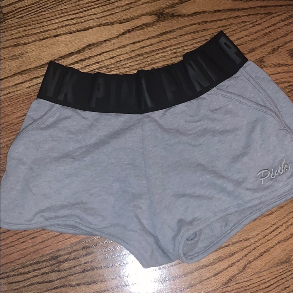 Grey shorts from pink